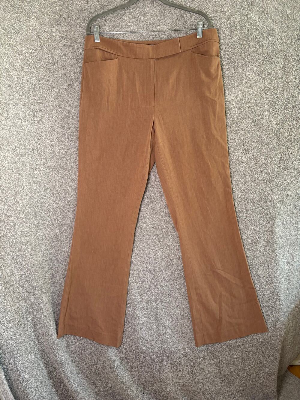 Camel Slim Flare Pants 12 Stretch Trouser Office Siren Preppy